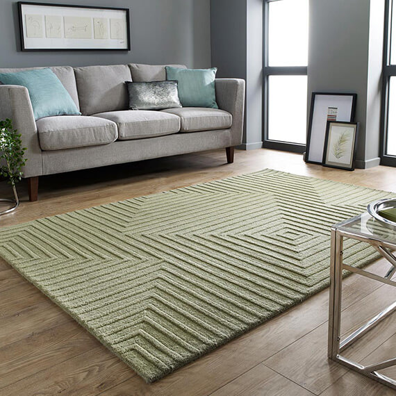 Tapis en laine effet 3d graphique estela