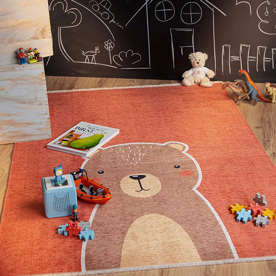 Tapis enfant en coton recycle lavable en machine gretta