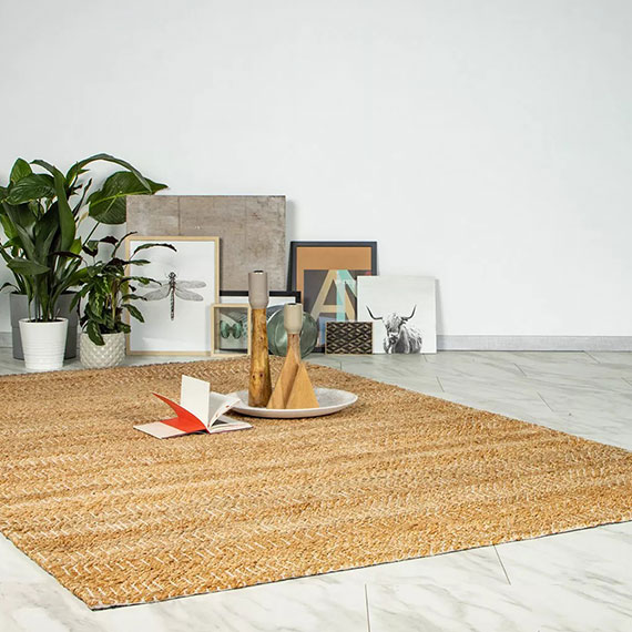 Tapis jute tissé plat ecologique naturel prima