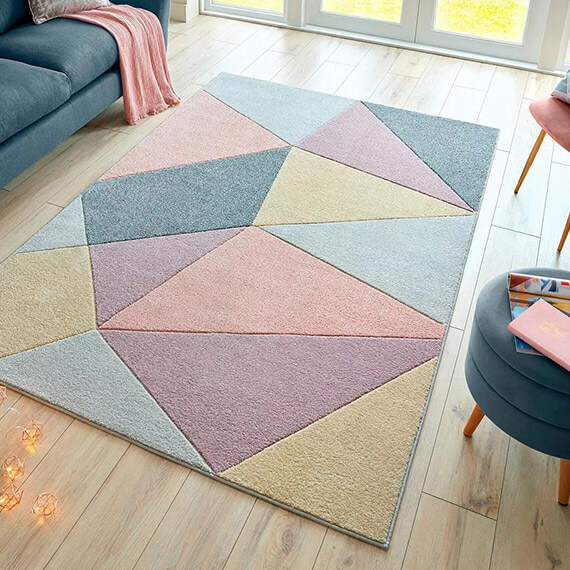 Tapis multicolore géometrique pour salon heidi