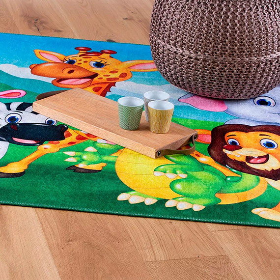 Tapis multicolore polyester pour enfant fun