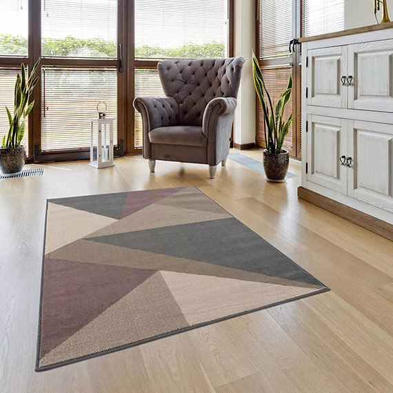 Tapis rectangle modèrne pour salon à courtes mêches jacala