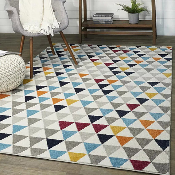 Tapis scandinave graphique multicolore highwood