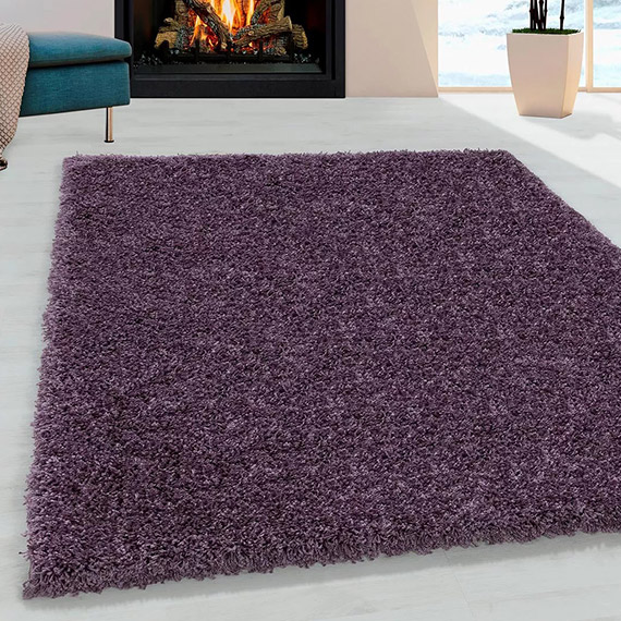 Tapis shaggy design uni rectangulaire gadol