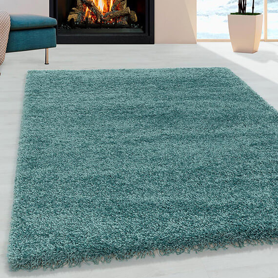 Tapis shaggy design uni rectangulaire Gadol