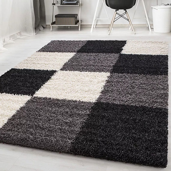 Tapis shaggy graphique design vita